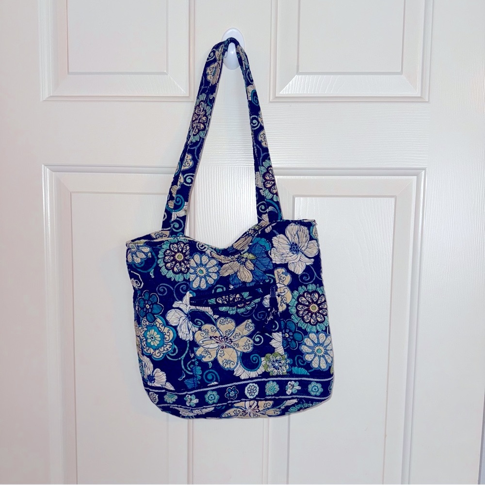 Vera Bradley Blue and Green Floral Tote - Picture 2 of 4